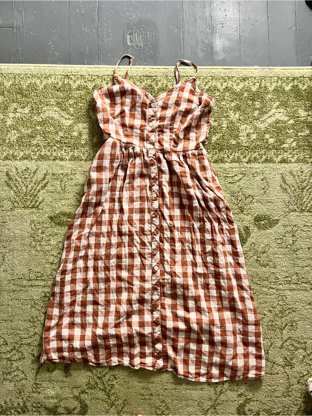 A New Day Brown & White Gingham Maxi Dress